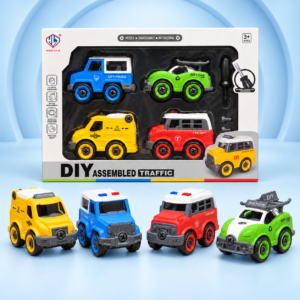 DIY Assembled Traffic Car Set